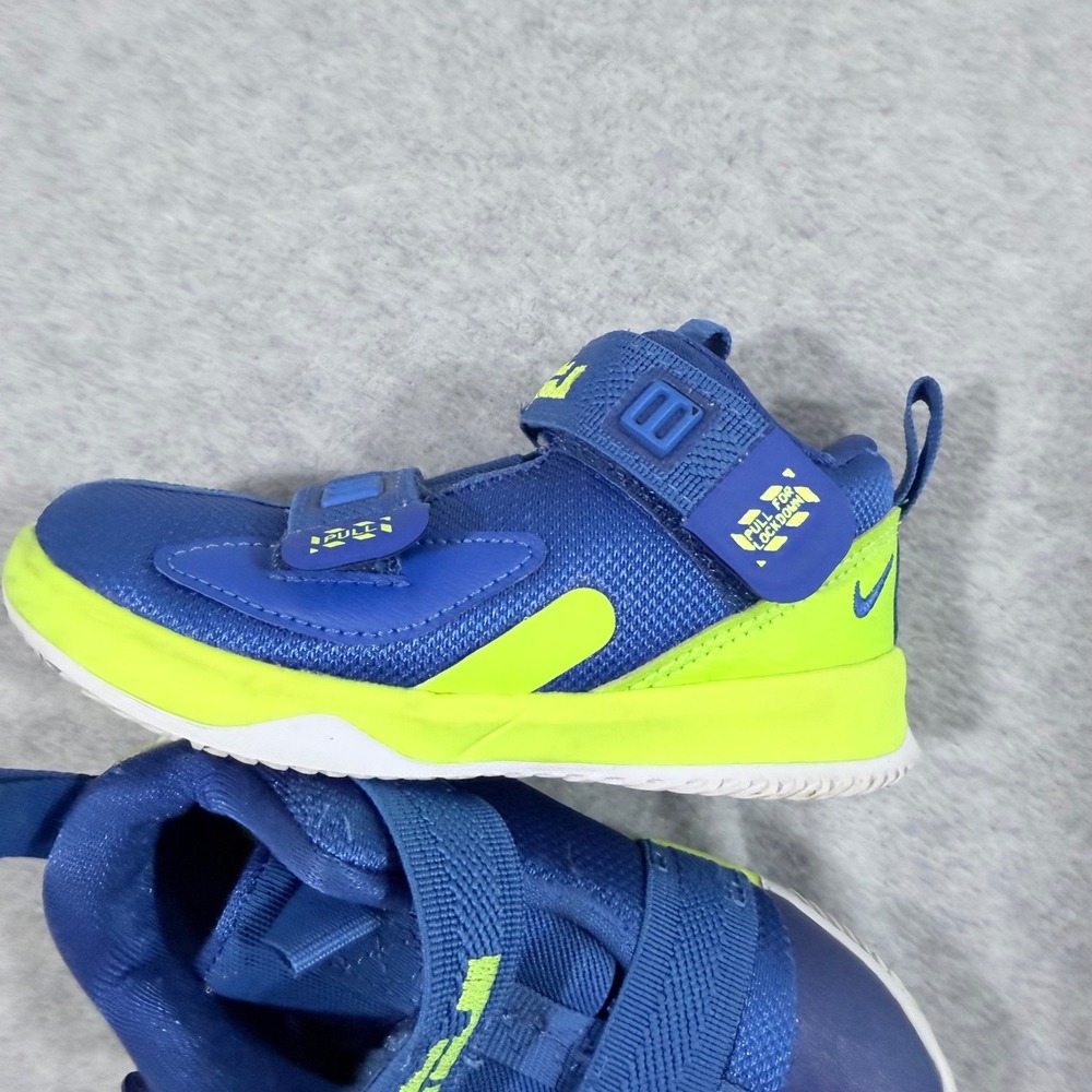 Nike LeBron Soldier 13 Flyease Toddler 7C Blue Volt Basketball Shoes - Picture 4 of 8